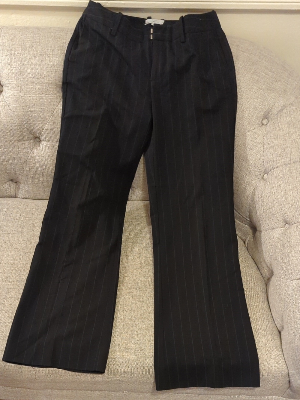 Gap Women's Stretch "Favorite Trouser" Black Pinstripe Dress Pants